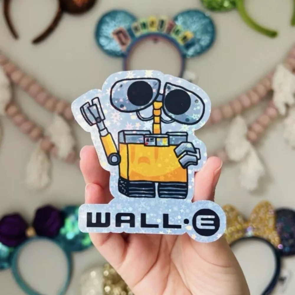 Wall e robot cute disney holographic glitter sticker